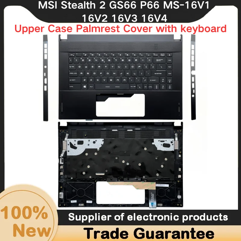 New For MSI Stealth 2 GS66 P66 MS-16V1 16V2 16V3 16V4 Upper Case Palmrest Cover with keyboard Black