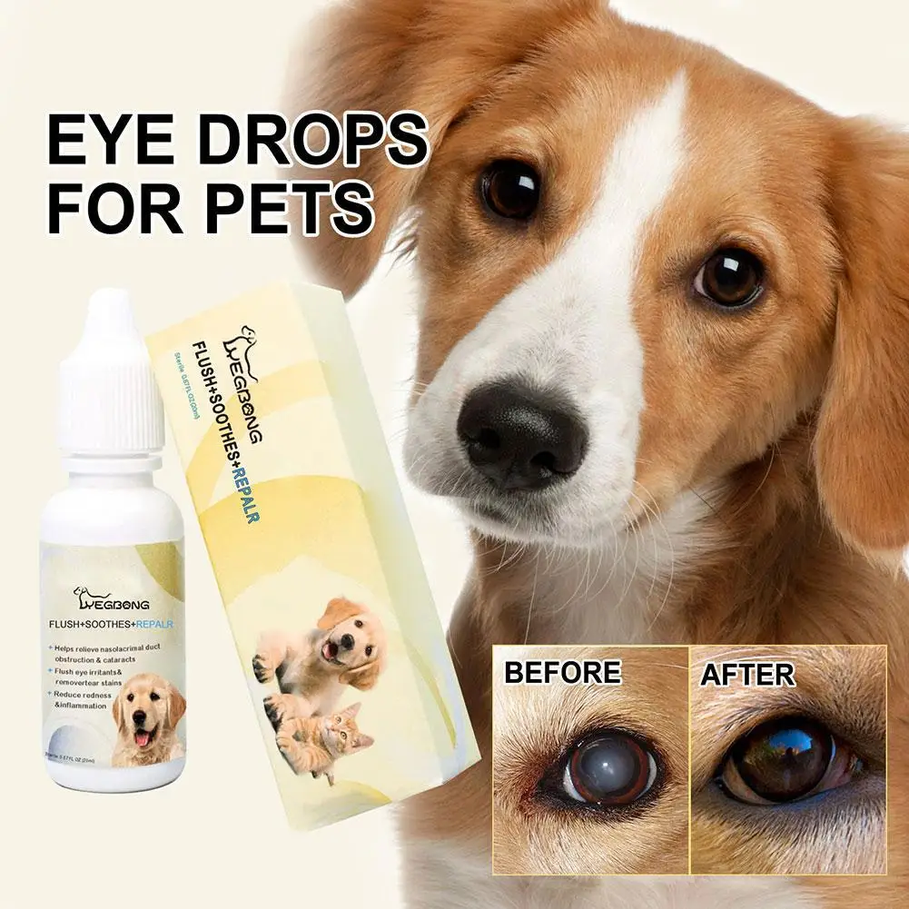 Pets Eye Drops Itching Reliever Anti Inflammatory Dog Remover Dirt Stain Cat Eye Tear Lubricating Eye Cataract Clean D2F3