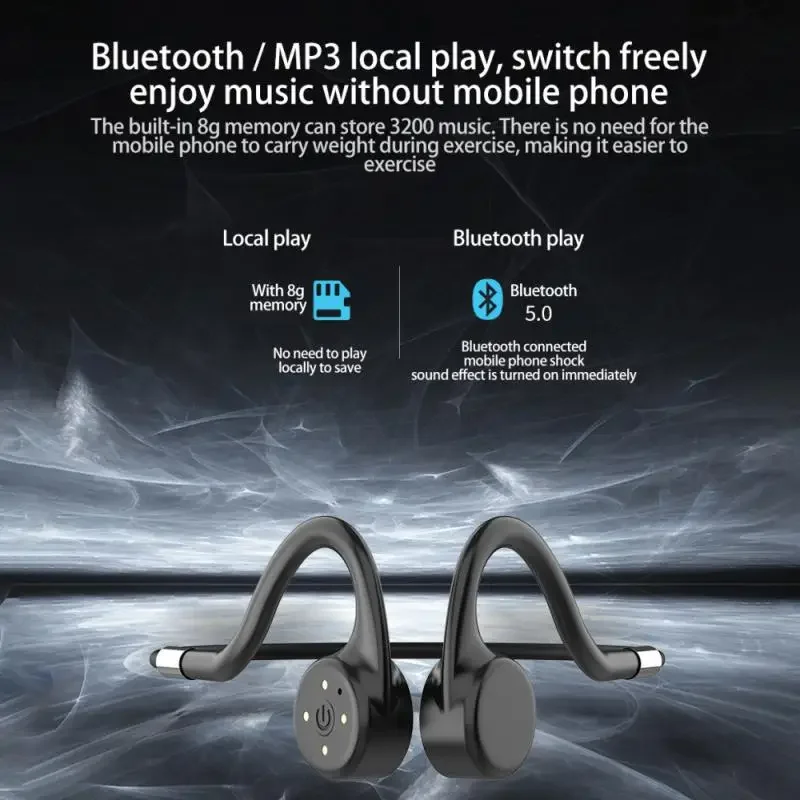 New 2023 X5 Bone Conduction Swimming Earphone Wireless Headset 8Gb IPX68 Waterproof MP3 Music Player Diving Earphone