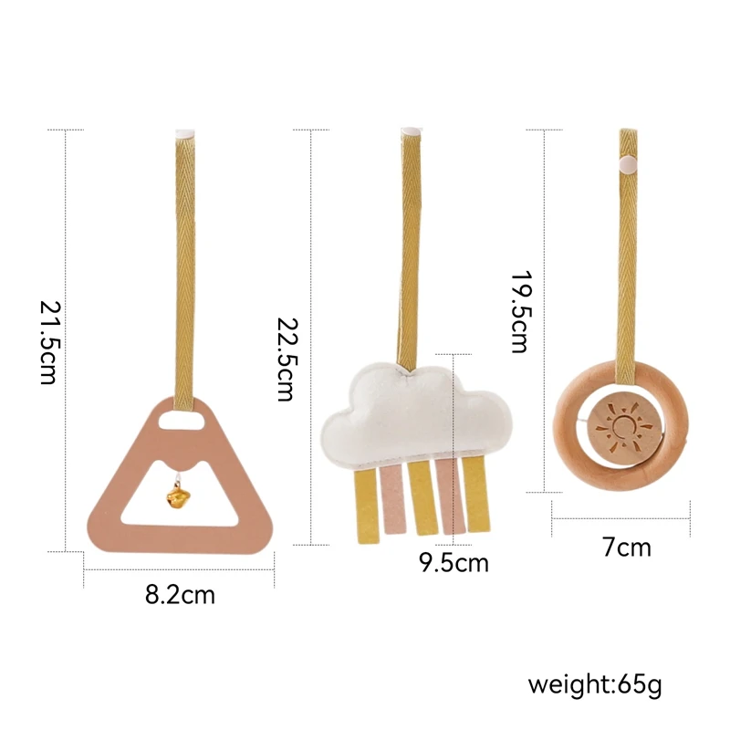 모바일 아기 침대 펠트 구름 나무 반지 만화 아기 장난감, 방 장식, 모바일 펜던트 액세서리, 0-12 개월 아기 장난감, 3 개