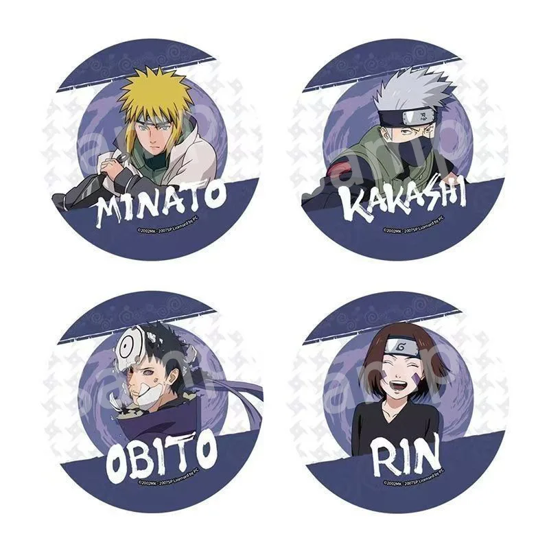 Naruto Anime Badge Set Uchiha Itachi Obito Kakashi Jiraiya Rin Metal Pin Brooch Collectible Cosplay Gift for Fans Japanese