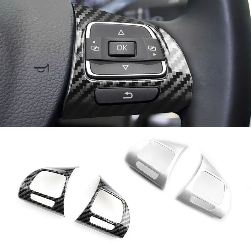 For VW Golf MK6 2009-2013 Passat B7 CC Eos Tiguan 2011-2016 Jetta Touran Sharan Caddy 2012-2014 Car Steering Wheel Cover Trim