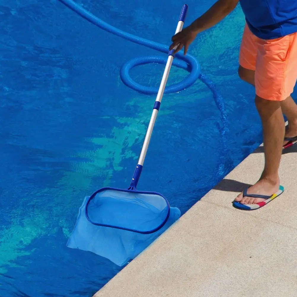 1 Juego de red de limpieza resistente para piscinas, recogedor de residuos con malla densa para eliminar hojas y desechos de estanques, fuentes y tanques grandes