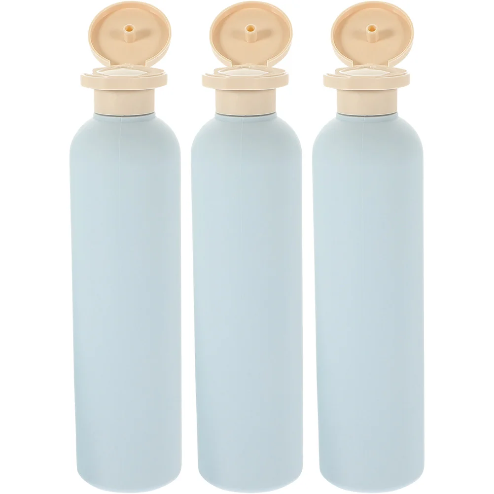 

3 Pcs Light Blue Flip-top Lotion Bottle 260ml Shower Gel Shampoo Travel Bottles and Conditioner Hdpe Plastic Dispenser Soap