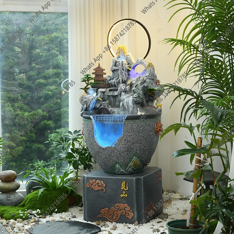 

Garden rockery flowing water fountain ornament circulating water living room garden entrance floor water wheel ornament