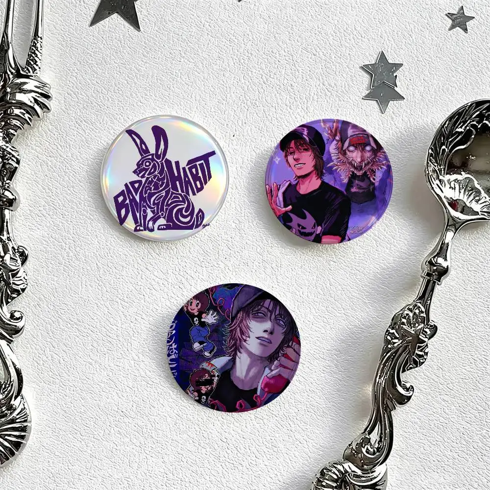 HABIT E-EverymanHYBRID E-MH   Anime Button Pin Handmade Brooch For Clothes Cartoon Badge Backpack Decoration Jewelry Accessories