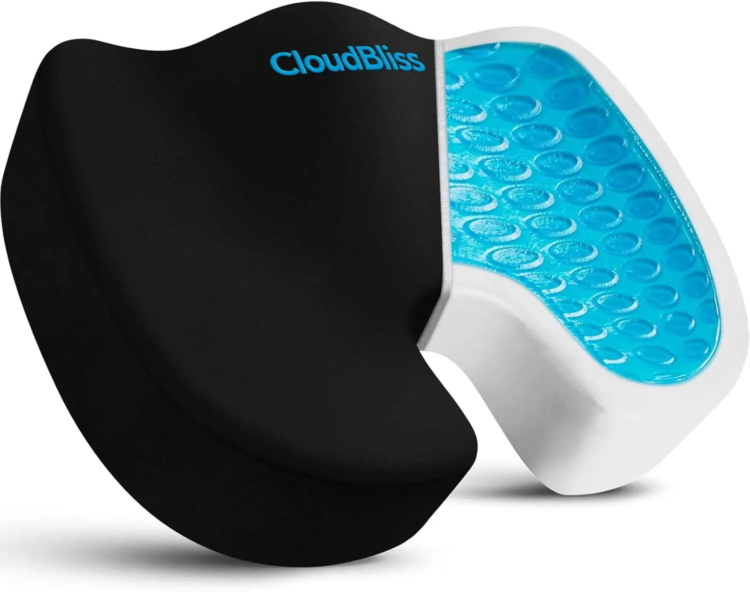 

Cooling Gel Seat Cushion - Memory Foam Ergonomic Support for Office, Car, Airplane, X-Large Black