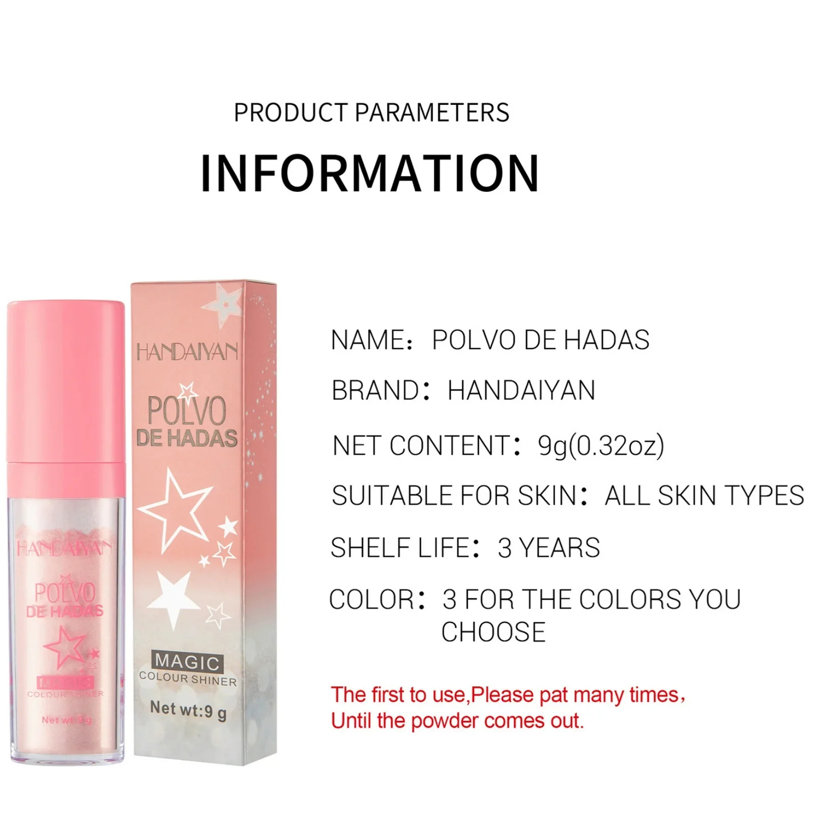 3 Colors Fairy Powder Stick Highlighter Contour Sticks Brightening Shimmering Contour Makeup Illuminator Glitter Patting Powder