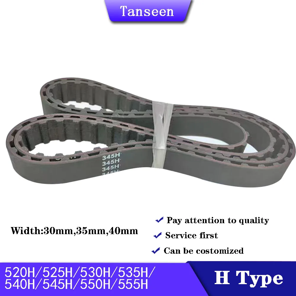 Trapezoid H Timing Belt 520H 525H 530H 535H 540H 545H 550H 555H Width 30/35/40mm Rubber Belt Closed Loop