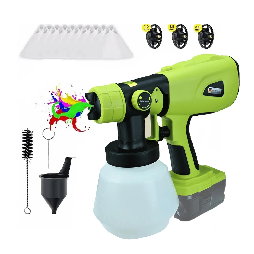 

1000ML Electric Spray Gun Cordless HVLP Paint Sprayer Auto Furniture Coating Airbrush for Ryobi Battery (No Battery)