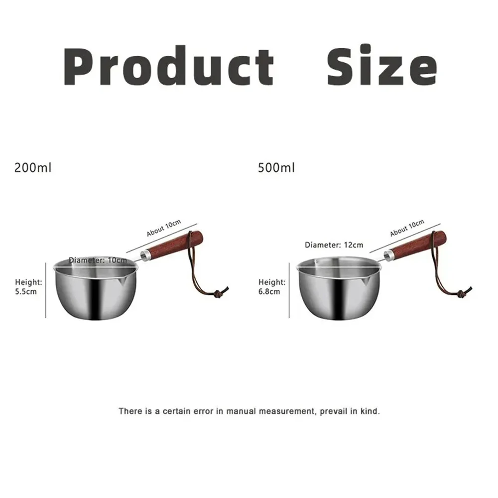 Stainless Steel Oil Splashing Pan Skimming Pan Coffee Measuring Cupboiling Pot Hot Milk Small Milk Pot Sauce Pouring Pot