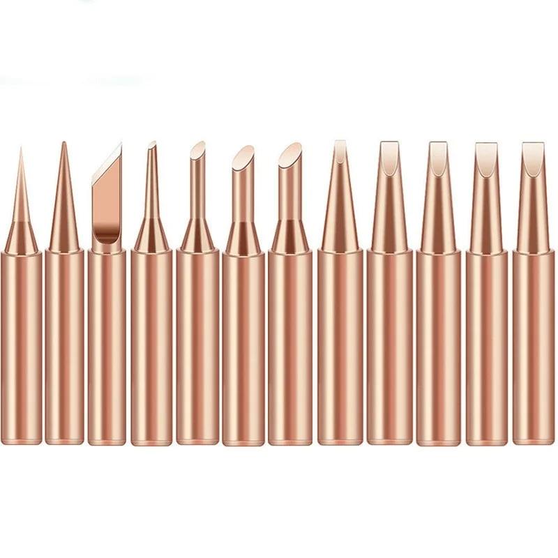 Pure Copper Soldering Iron Bit Set Tip Suitable For Model 936 937 907 900M-T (B+K+SK+0.8D+1.2D+2.4D+3.2D+1C+2C+3C)