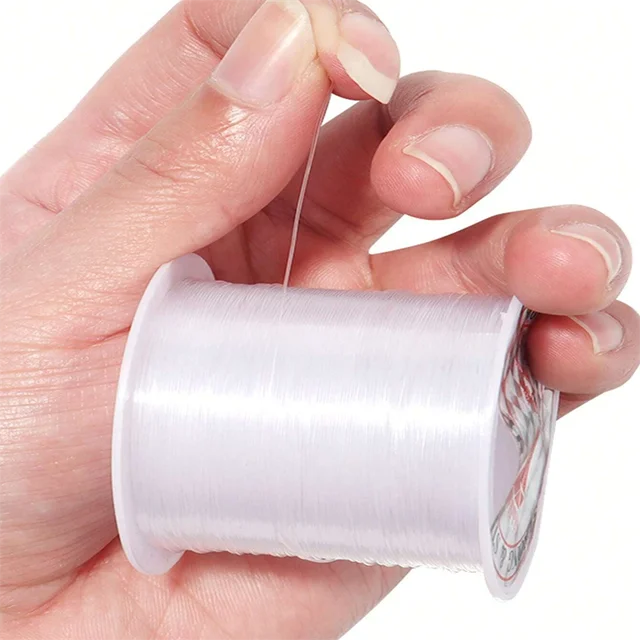 1 szt. 0,2-0,8mm przezroczysty sznurek do koralików nieelastyczny kryształowy sznurek do tworzenia biżuterii DIY żyłka bransoletka naszyjnik Crafting