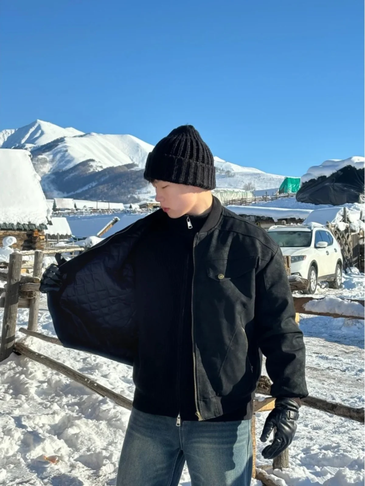 

Bla American Sle Men's Cotton Jaet Autumn Winter Faion Brand Cool Baseball Sle Thiened Polyester Fiber Warmth