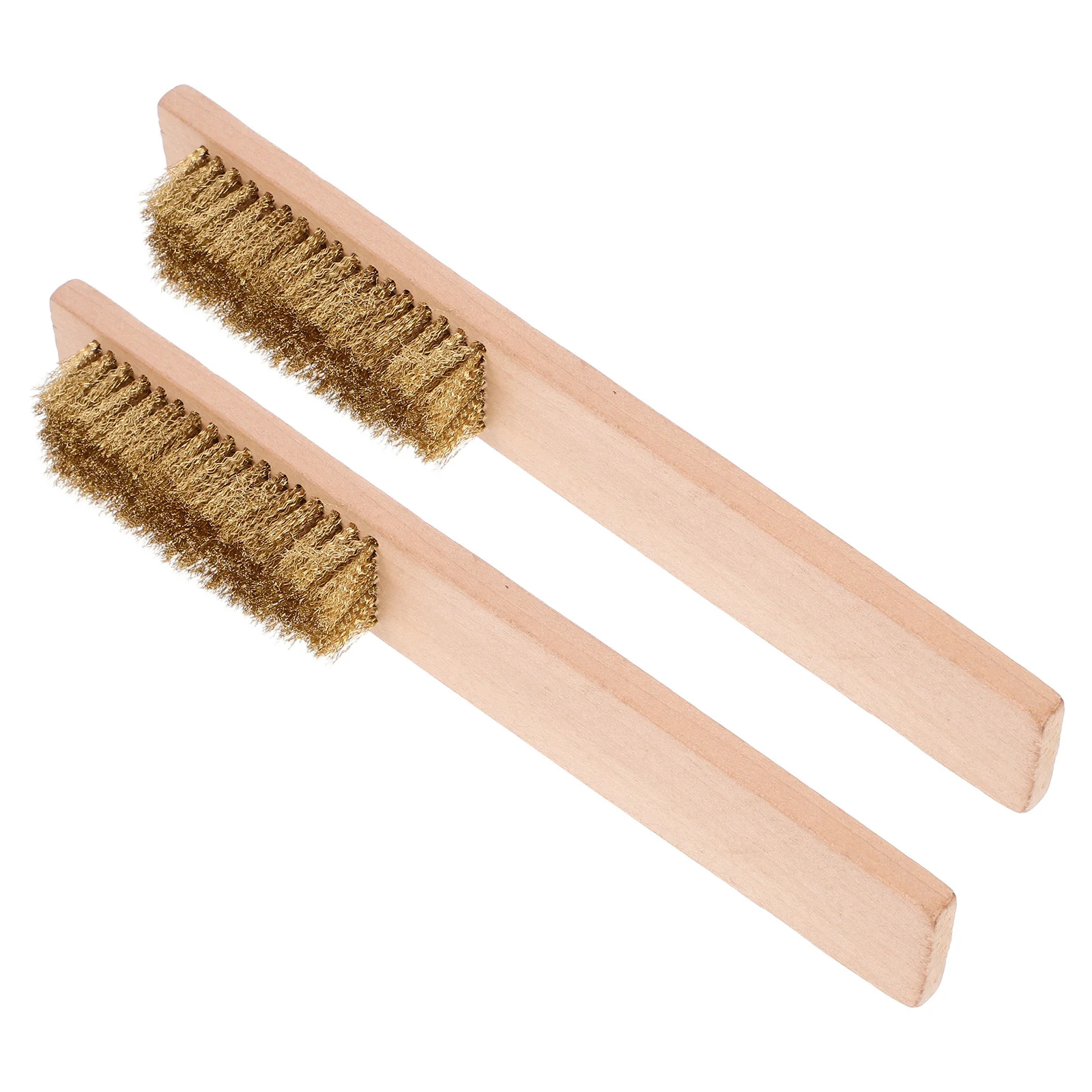 2 قطعة فرشاة إزالة الشمع على الجليد شعيرات نحاسية مقبض خشبي للوحة التزلج لوح التزلج لوح منزلق الغسيل التنظيف العميق #3