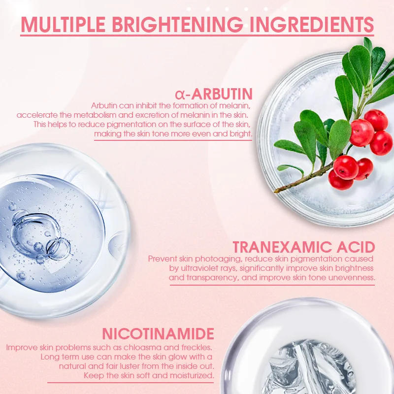 Arbutin Advanced Dark Spot Face Cream Facial Serum Tranexamic Acid Whitening Brightening Skin Care Set Niacinamide Fade Spots