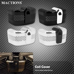 Motorcycle Ignition Coil Cover Black/Chrome Caps For Harley Softail Street Bob FXBB Low Rider Breakout FXBR Fat Boy FXFB 2018-25