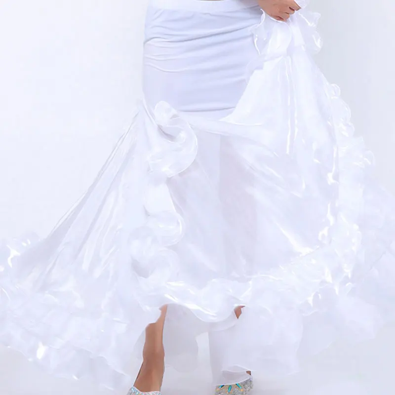 Erwachsene Gypsy Spanisch Bauchtanz Rock Kostüm Frau Sexy Tanzen Flamenco Orientalischen Bühne Leistung Swing Kleid Training Outfit