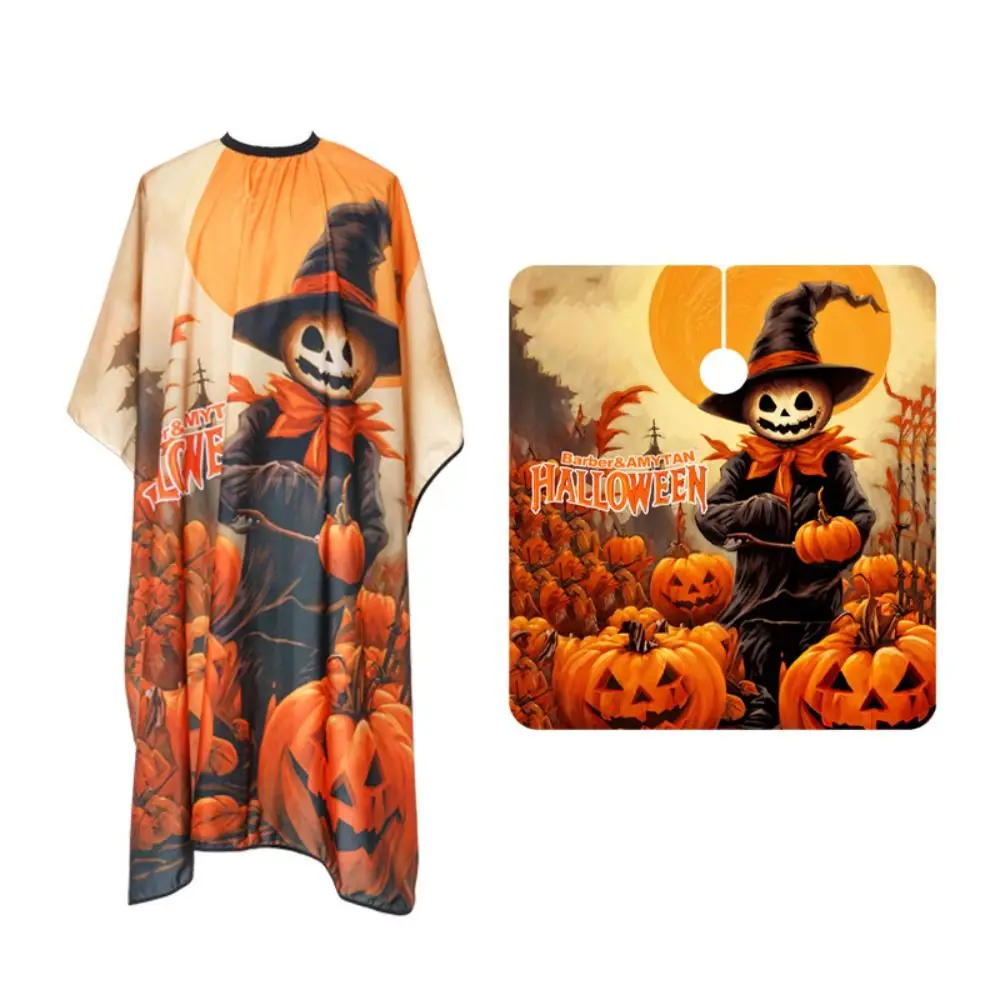 

Hair Care Styling Pumpkin Halloween Haircut Apron Wrap Cloak Professional Barber Cape Soft Dyeing Waterproof Cutting Gown Gift