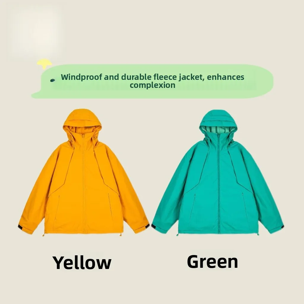 

Мужская зимняя теплая куртка Dopne Sle Outdoor с флисовой подкладкой и капюшоном, верхняя одежда для пар, полиэстер