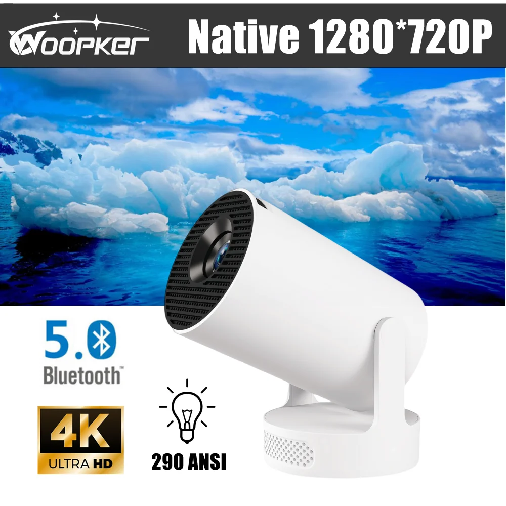 

Woopker 4K Projector HY300 Ultra Android 11 290 ANSI Allwinner H713 Dual WIFI BT5.0 1280*720P Built in 5W Speaker Home Portable