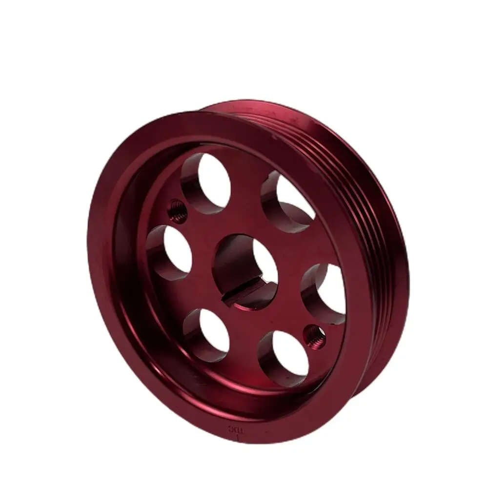 

Customized Lightweight Aluminum CNC Machining Underdrive Pulley Factory Red Anodized Performance Upgrade Parts