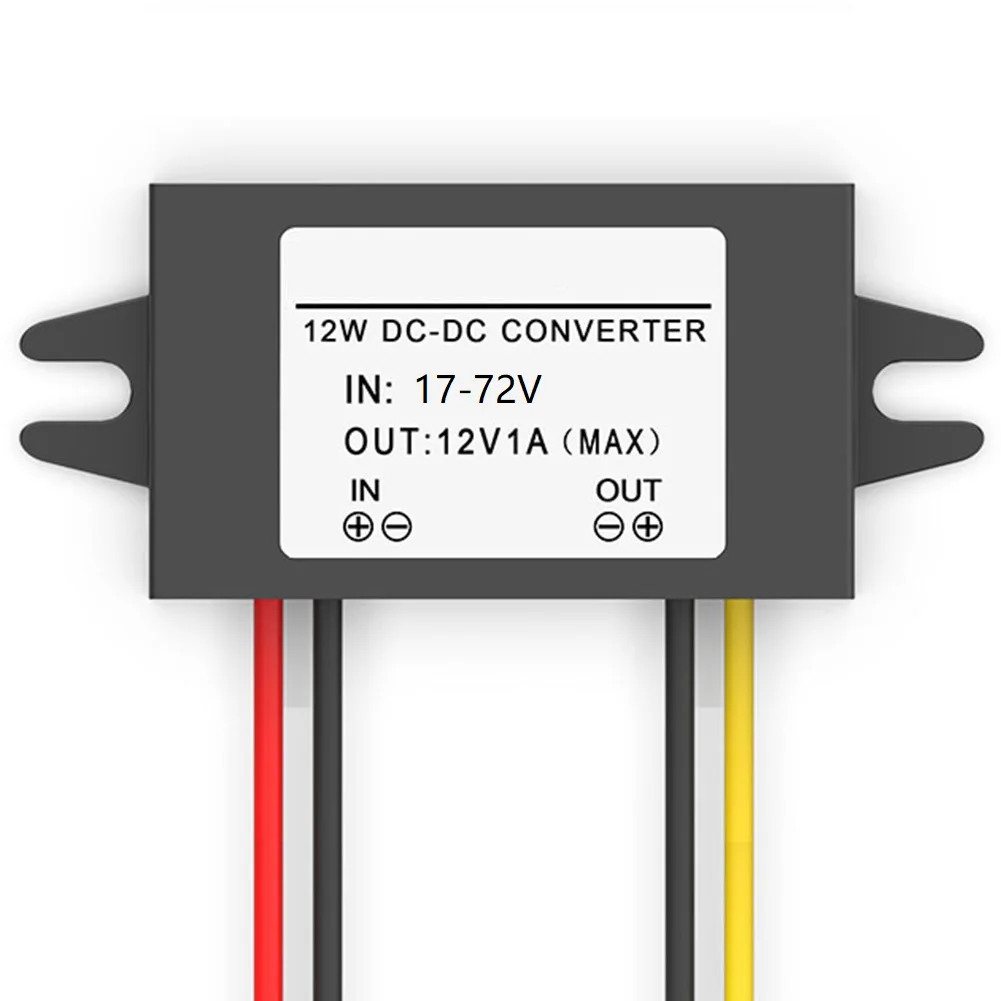 17V-72V to 12V 1A DC-DC Power Converter 12W IP67 Rated for Scooters Golf Carts Trucks LED Monitoring Equipment