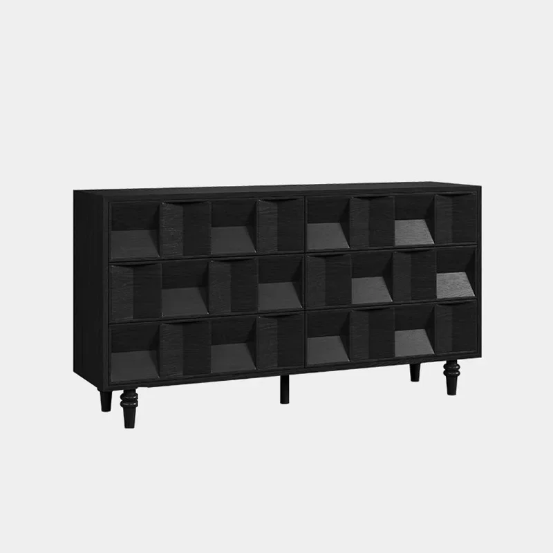 

l solid wood dining side cabinet, living room, home entry against the wall integrated porch cabinet, black six-pump locker