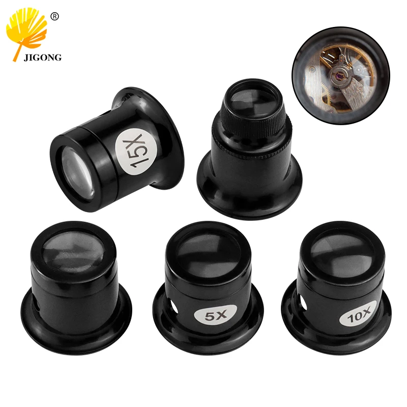 

5X 10X 15X 20X Jeweler Watch Tool Magnifier Monocular Loupe Lens Loupe Eye Magnifier Len Repair Kit Tool