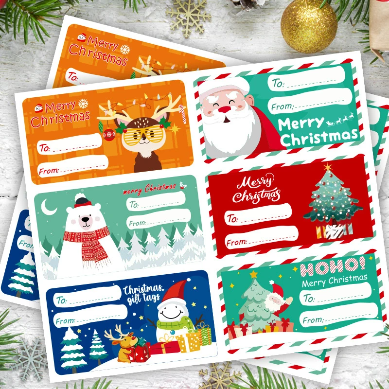 1 set 2025, vrolijk kerstfeest, nieuwjaar, bedankstickers, zelfklevend etiket, zegelpapier, naamplaatjes, kerstversiering, briefpapier