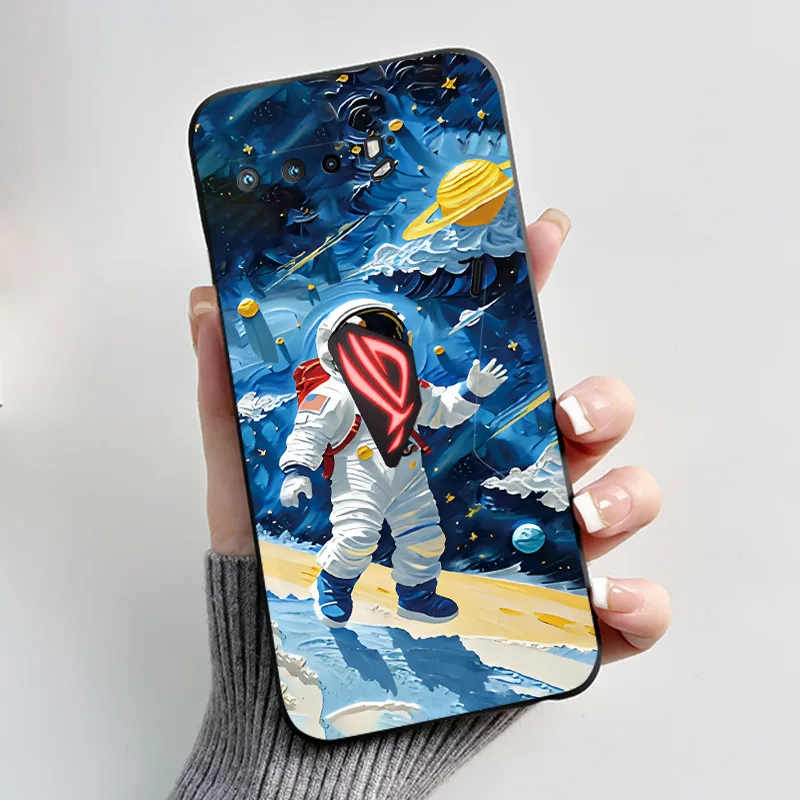 Casing For Asus ROG Phone 3 ZS661KS I003D I003DD Case Aesthetic Fashion Cute Cat Soft Silicone Black TPU Shockproof Back Cover - view 6