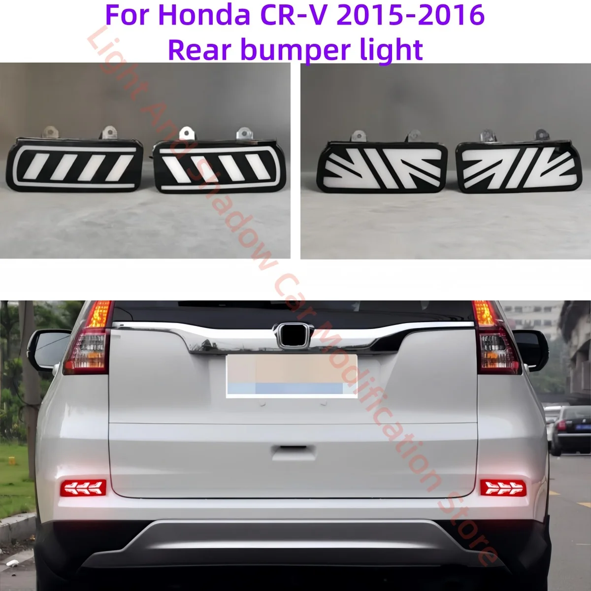 

Для Honda CR-V 2015-2016: Модифицированные задние бамперные фонари (стоп-сигналы, указатели поворота, ходовые огни) — три функции, автозапчасти