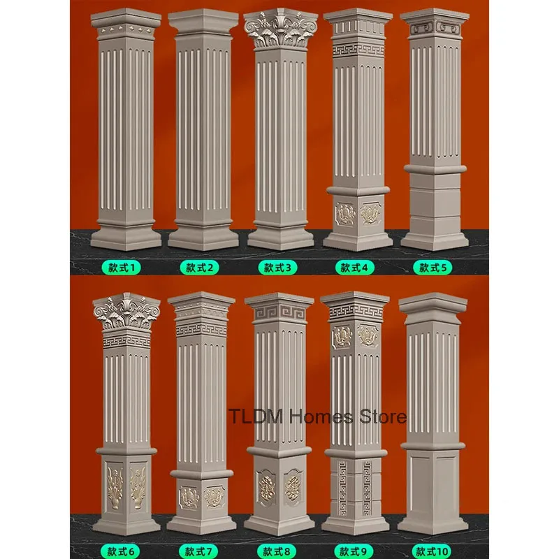Thickened Roman Column Mold for Villa Gate Square Cement Column Mold Light Luxury Square Decorative Building Roman Column Mold