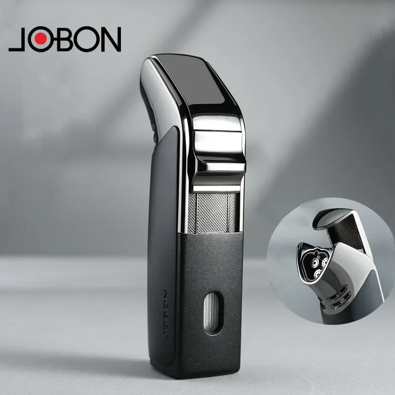 

JOBON Creative 3 Flame Jet Gas Flame Windproof Straight-through Lighter Metal Cigar Lighter Metal Outdoor Camping Lighter