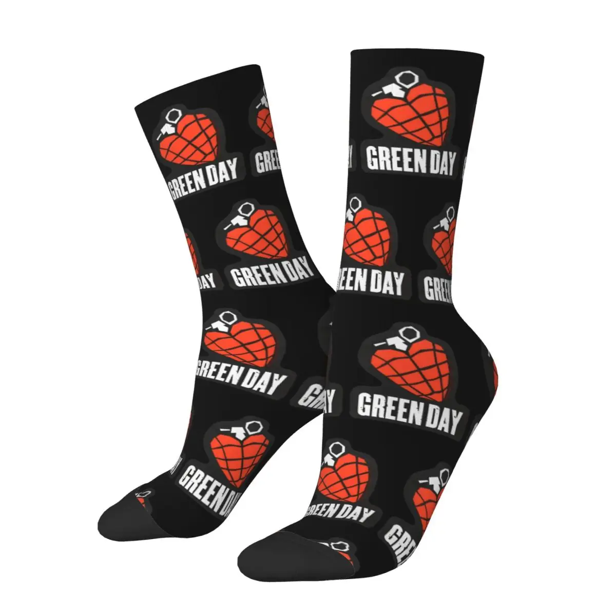 Winter Warm Hip-hop Men's Women's GREEN DAY PUNK Socks Non-slip Middle Tube Socks