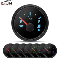 Nuevo medidor de nivel de combustible de 52mm 0-190ohm 240-33ohm medidor de tanque de combustible para barco marino coche 7 retroiluminación de Color 12V 24V indicador de nivel de combustible