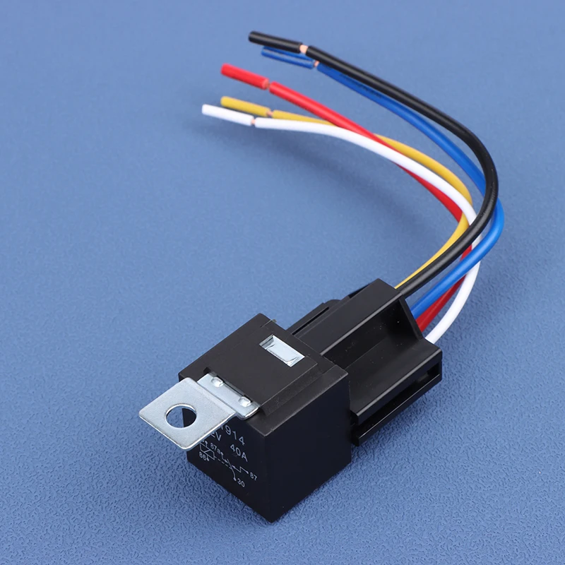 12V 40A Car Truck Auto Automobile Automotive Relay With 5 Pin Socket 5 Wires For Car GPS Lamplight Fan Air Condition