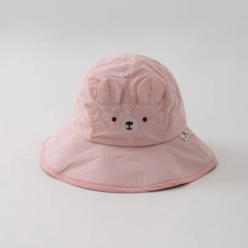 Cute Bear Kids Panama Basin Cap Cartoon Children Fisherman Hat Lovely Ear Baby Bucket Hat Boy Girl Sun Visors Bonnet 모자