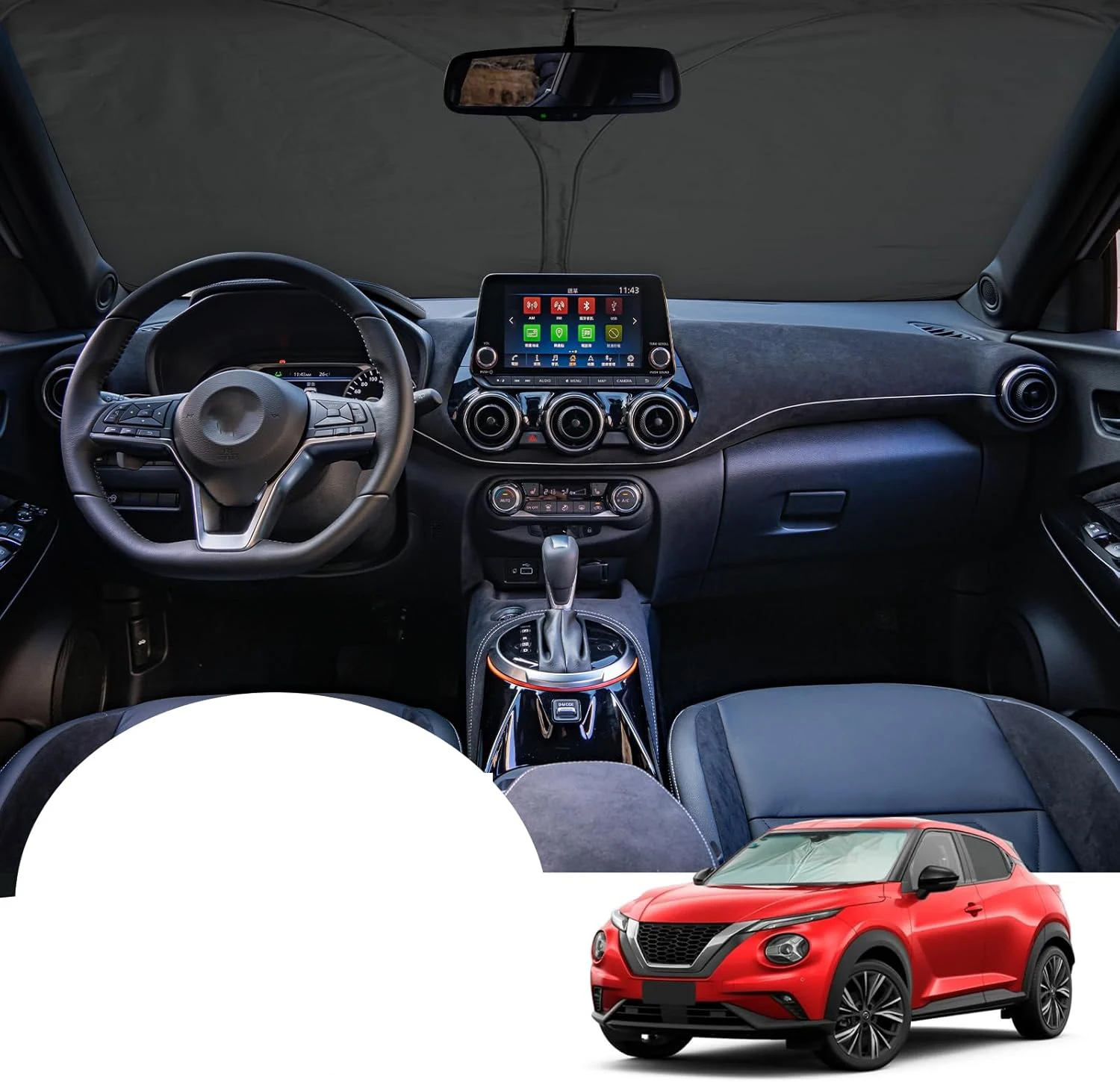 Picture 3: FOR Nissan Qashqai J12 /JUKE 2016-2023 2024 2025 Car Sun Shade Front Windscreen Parasol Car Windscreen Blocks