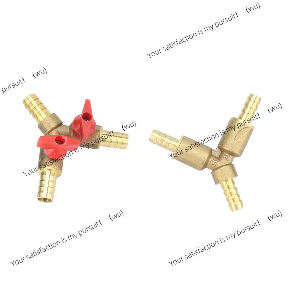 6 8 10mm Hose Barb Y Type Three 3 Way Brass Shut Off Ball Valve Pipe Fitting Connector Adapter For Fuel Gas Water Oil Air