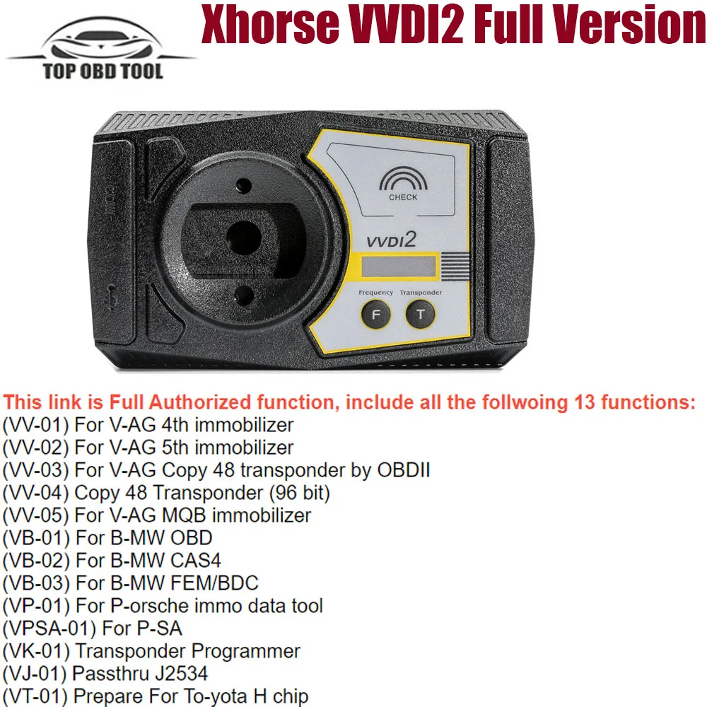 Xhorse VVDI2 Full Version Programmer 13 Softwares Plus VVDI Prog Programmer  Activate Commander Auto Diagnostic Tool