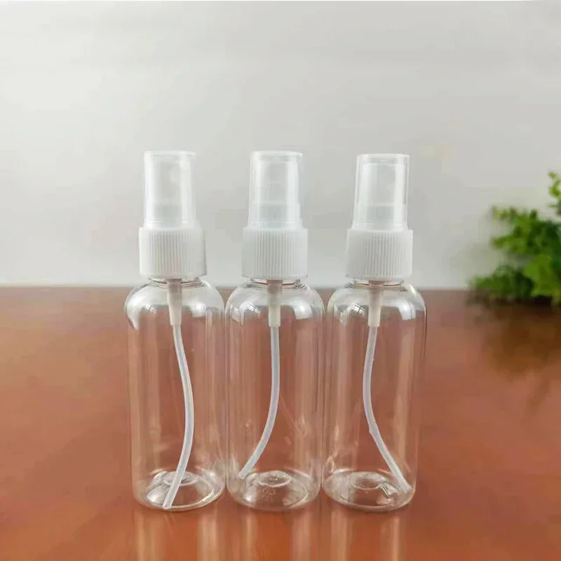 Recarregáveis Limpar PET Plástico Portátil Spray Garrafa, Recipiente De Perfume, Bomba De Névoa, Atacado, 50ml, 25 Pcs, 50Pcs