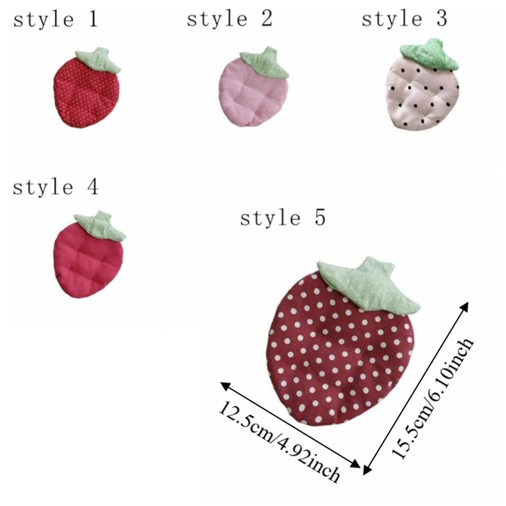 Polka Dot Strawberry Coaster Kawaii Heat Resistant Heat-Insulating Coaster Washable Korean-Style Drink Cup Mat