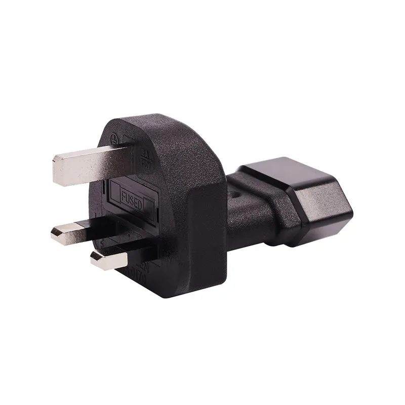 UK British 3Pole Male to Europen 2 Pin Female AC Adapter ,UK 3Pole Male 3A Fuse European 2Pin Female