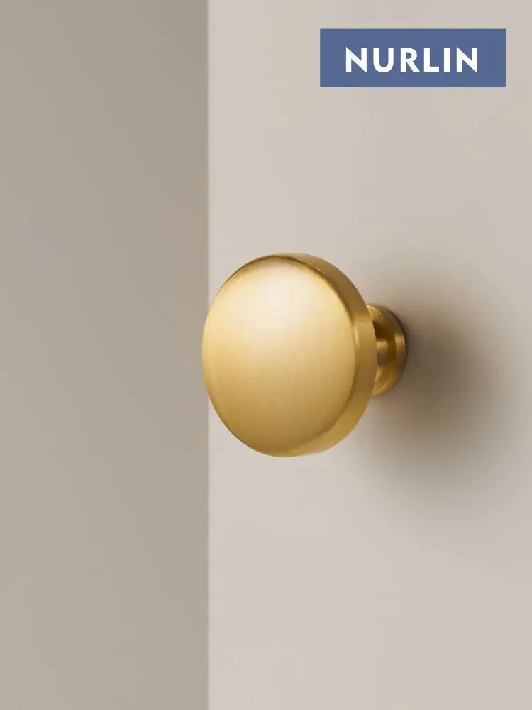 Nurlin Solid Brass Three Sizes Available Round Cabinet Knobs Comfortable To Use  Adapted to Different Styles of Cabinet Handle