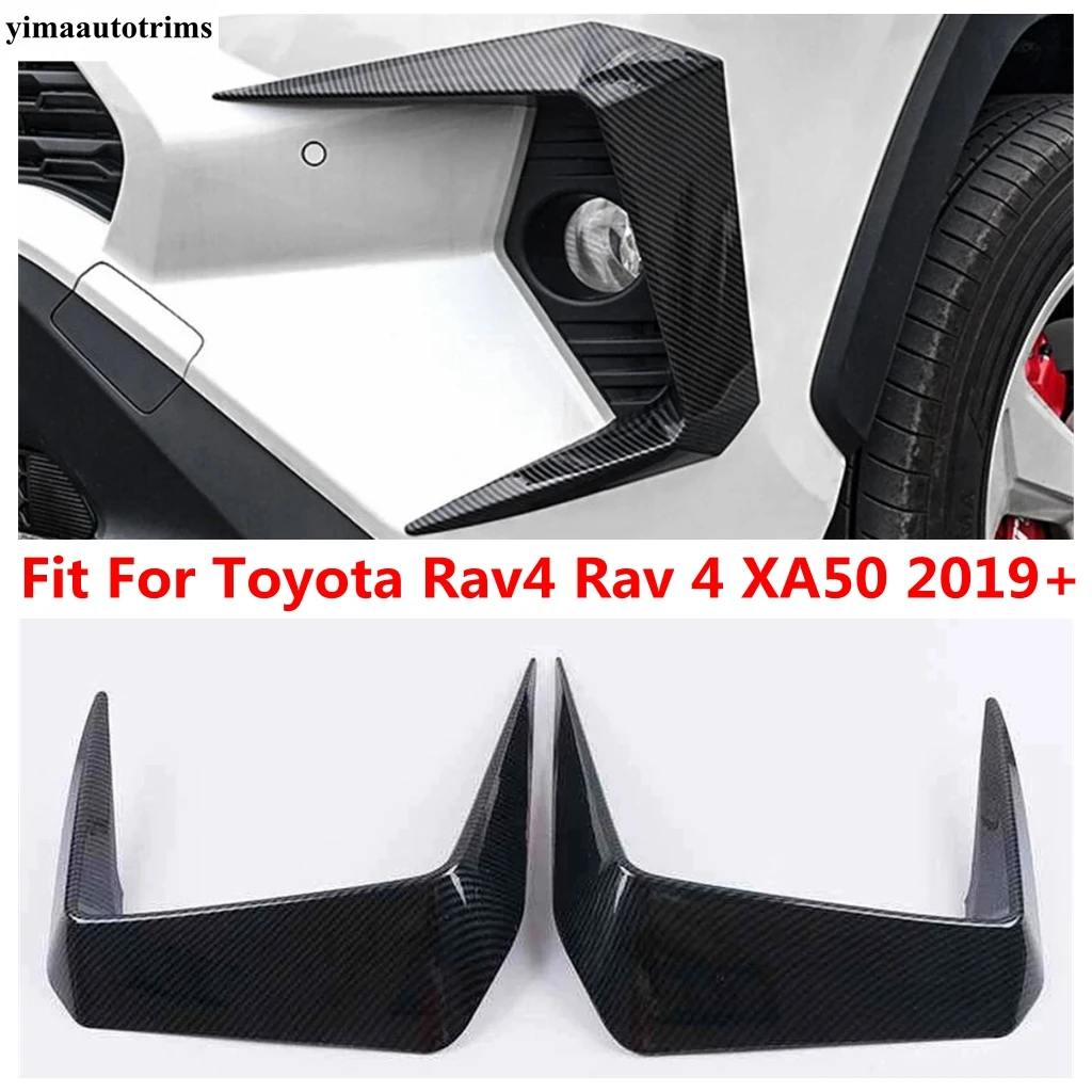 

Front Bumper Corner Fog Light Lamp Eyebrow Cover Trim For TOYOTA RAV4 RAV 4 XA50 2019 - 2024 Carbon Fiber Accessories Exterior