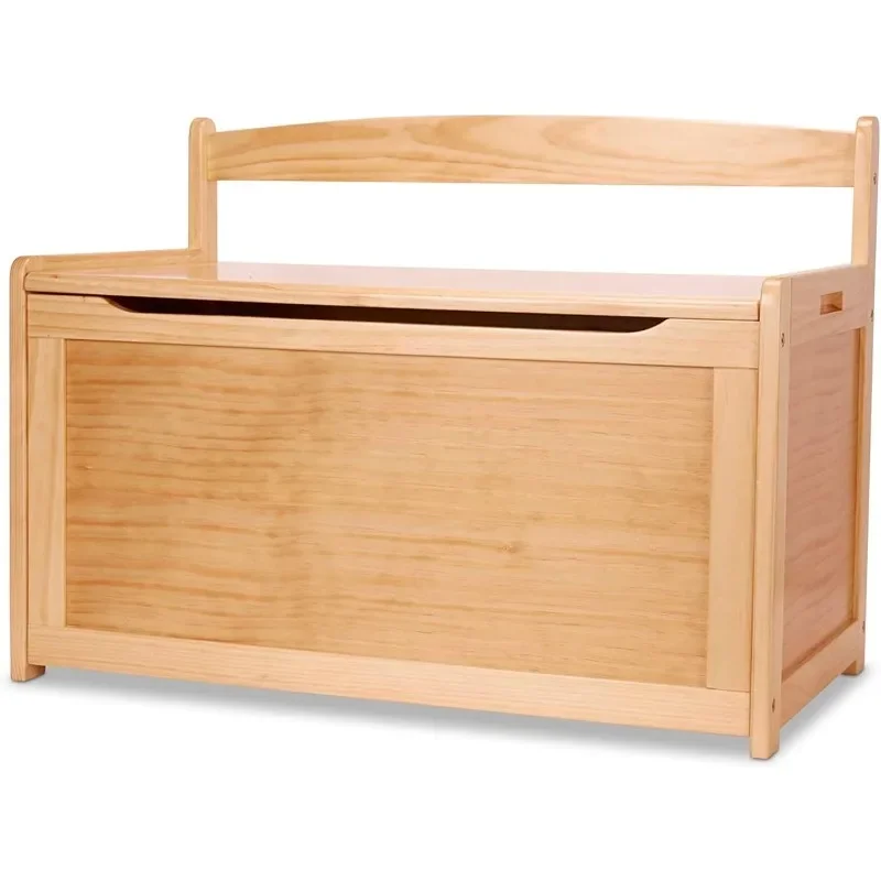 

Wooden Toy Chest - Light Wood Furniture for Playroom, Blonde