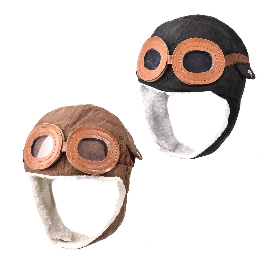 

New Child Pilot Hats fashion Aviator Hat Earmuffs Beanies Kids Autumn Winter Warm Earflap Ear Protection Cap Child Party gift