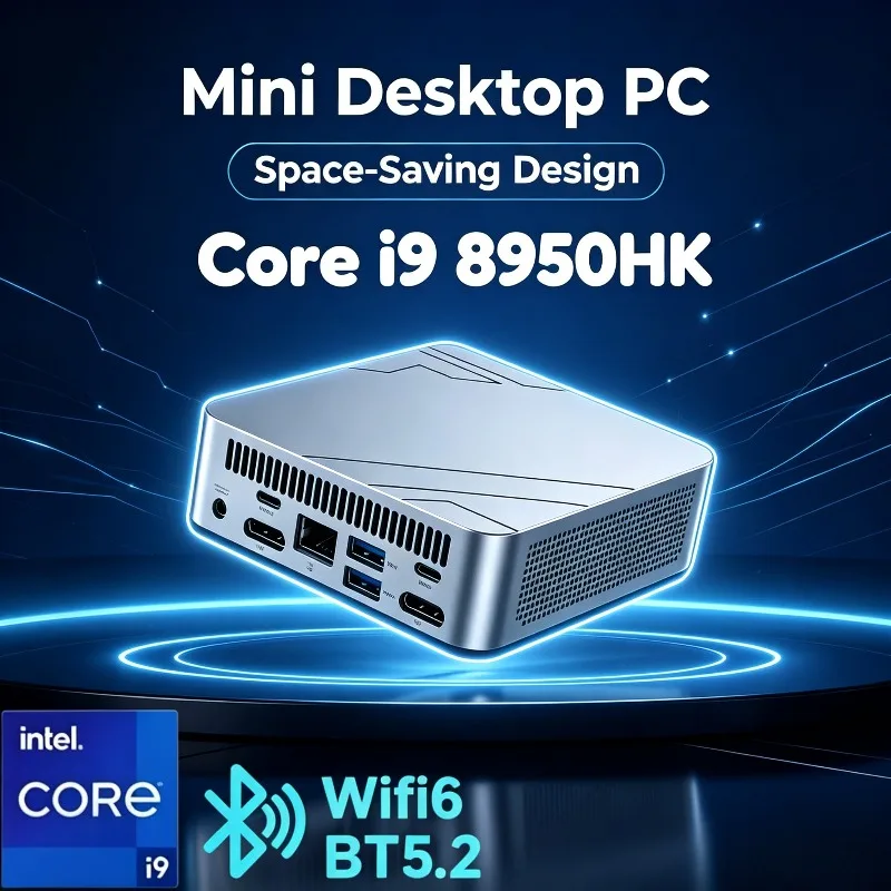Mega New Mini PC Core i9 8950HK Desktop Computer Gamer High Performance 16GB 1TB 2TB Portable SSD 4K WiFi6 USB Gaming Mini PC