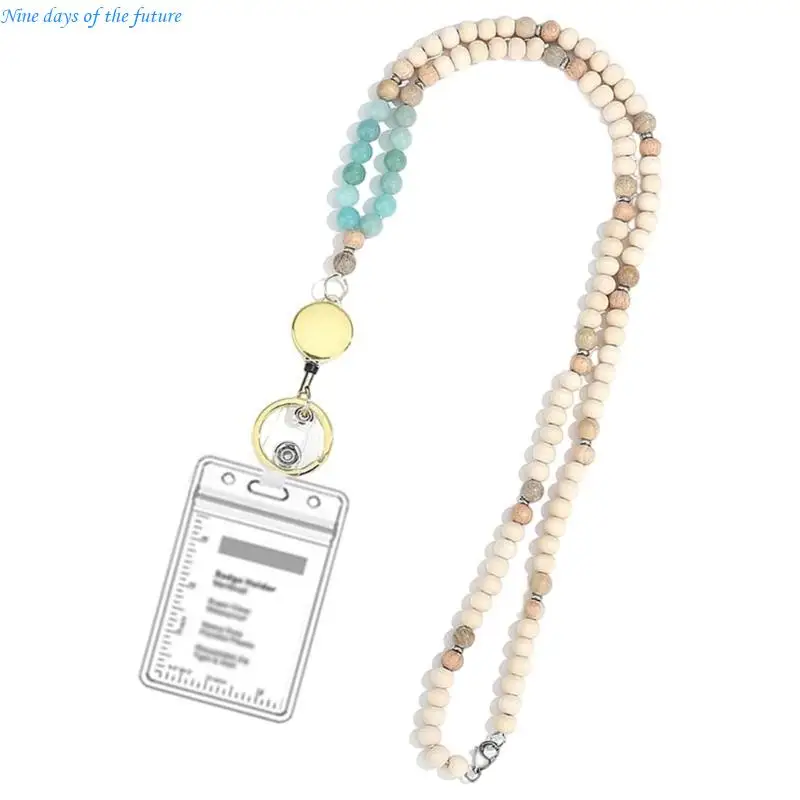 Beads Lanyard Necklace For Key And Badge Card Holder Lanyard for Teacher E65A